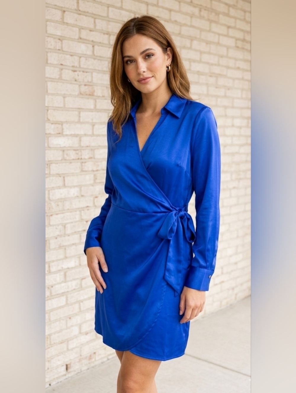 135. NWT - ONLY Elegant Blue "Wrap" Dress